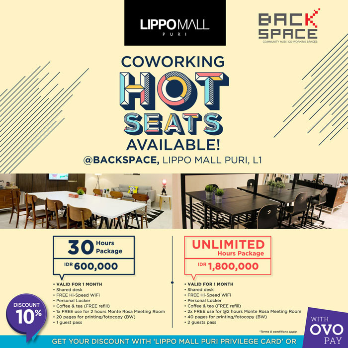 backspace promo in lippo mall puri st. moritz